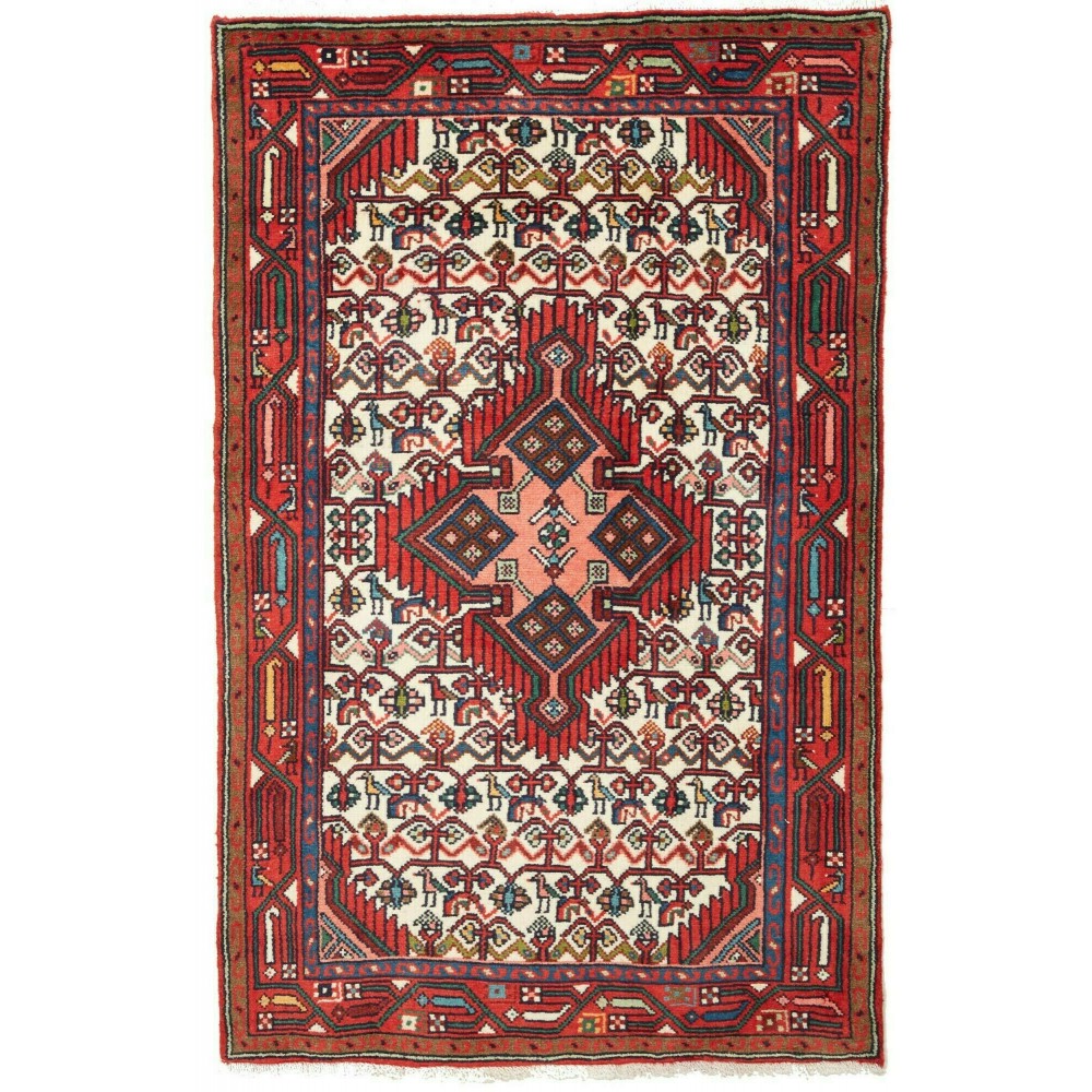 Tappeto Hamadan Persia marrone bianco 80x128