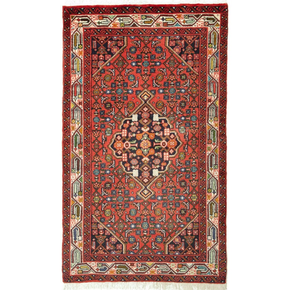 Tappeto Hamadan Persia marrone giallo 77x134