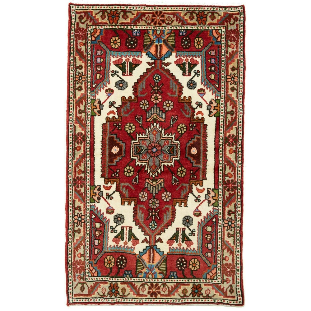 Tappeto Hamadan Persia marrone giallo 82x142