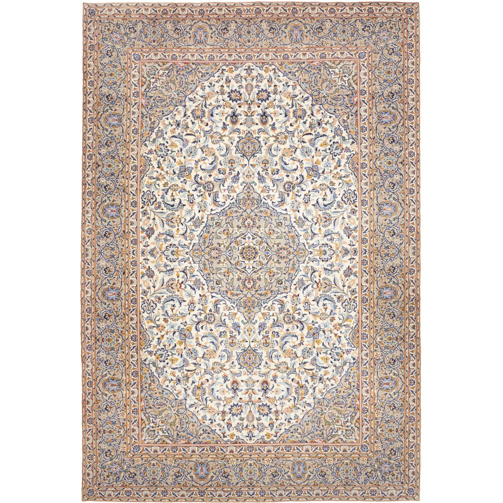 Tappeto Kashan Persia beige bianco 250x346
