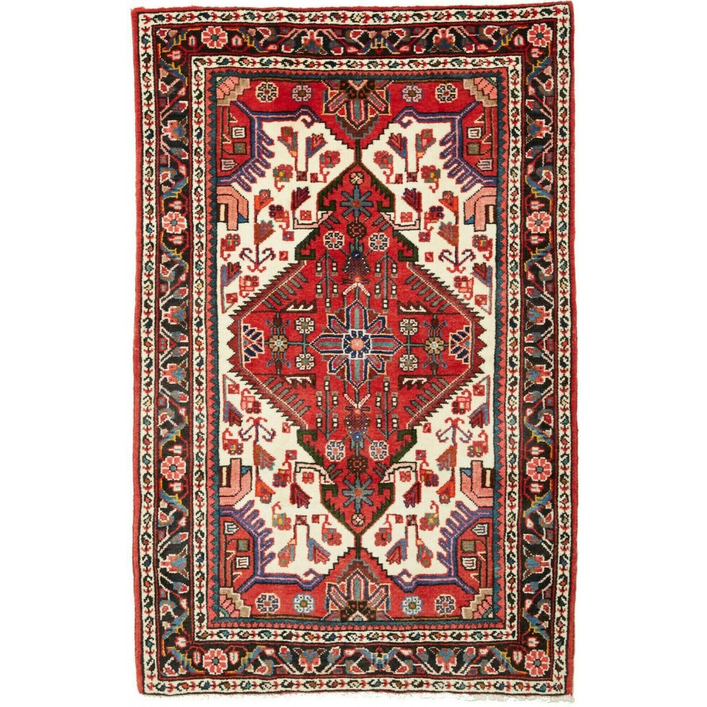 Tappeto Hamadan Persia marrone giallo 85x135