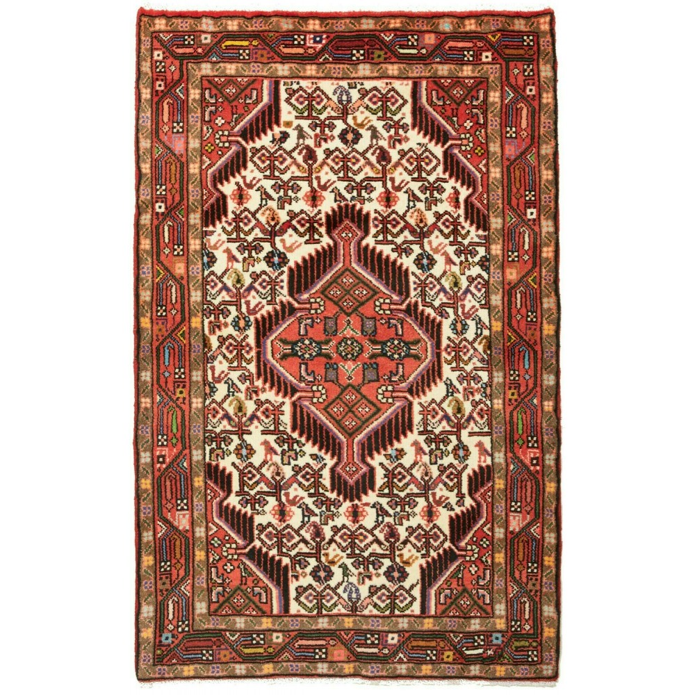 Tappeto Hamadan Persia marrone giallo 77x125