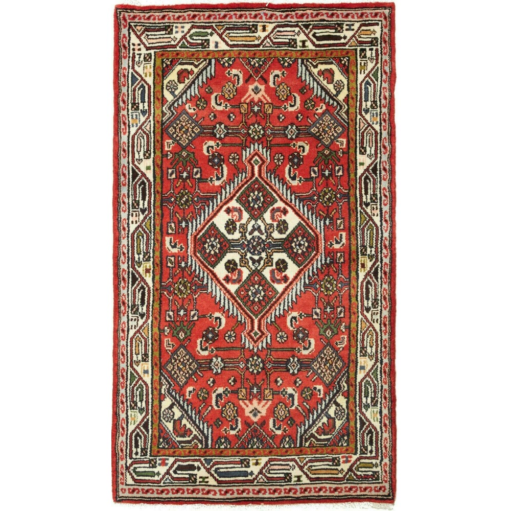 Tappeto Hamadan Persia marrone giallo 78x134