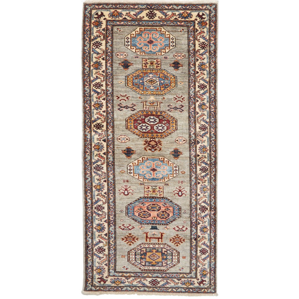 Tappeto Kazak Fine Pakistan marrone 80x183 Tappeto Kazak Fine Pakistan marrone 80x183