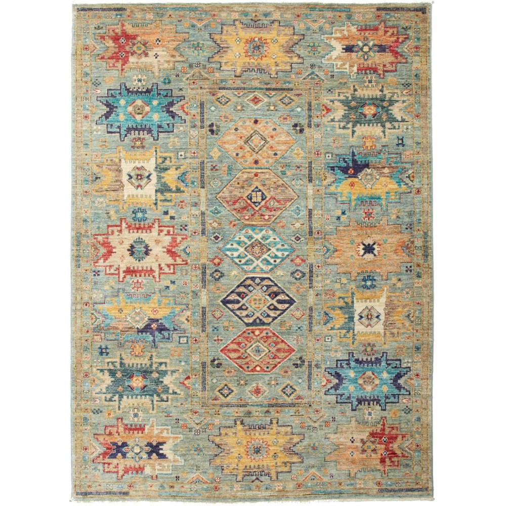 Tappeto Tribal Pakistan marrone azzurro 149x206