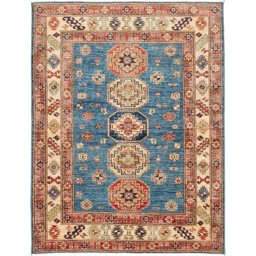 Tappeto Kazak Fine Pakistan marrone grigio 148x197 Tappeto Kazak Fine Pakistan marrone grigio 148x197