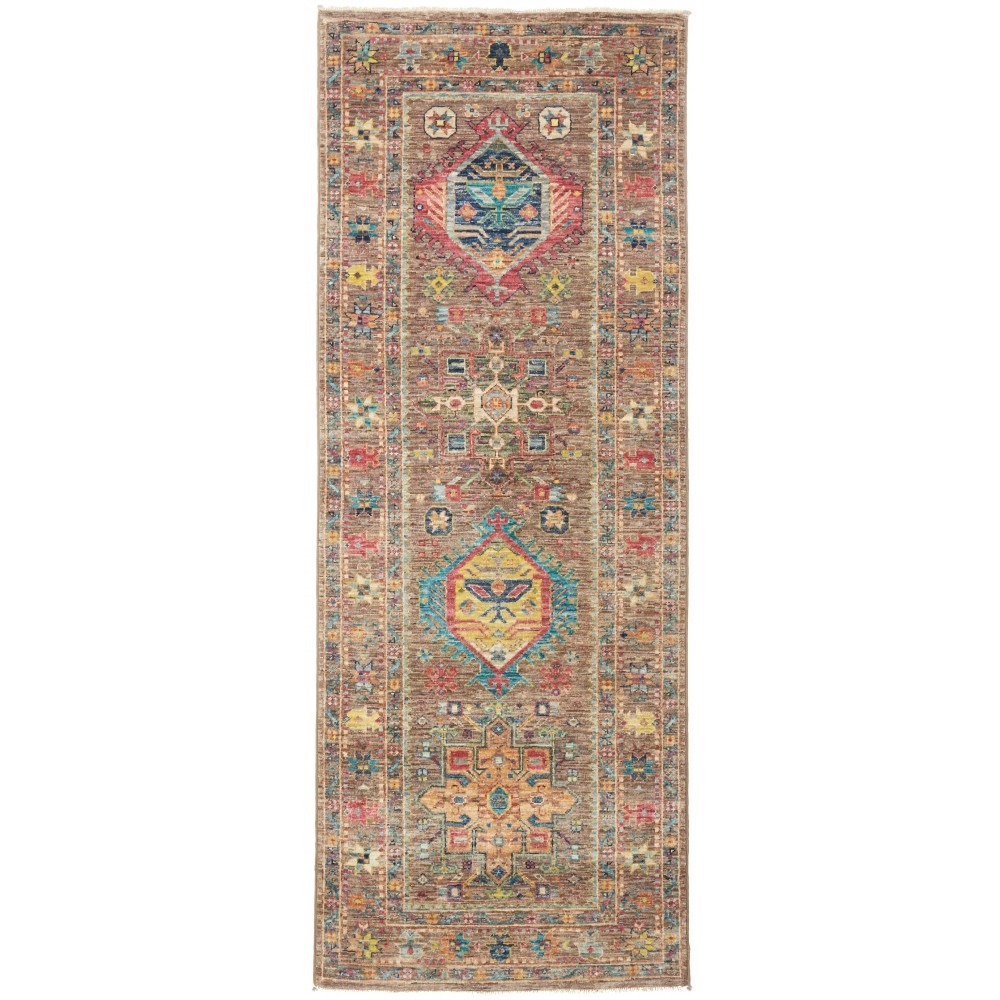 Tappeto Tribal Pakistan marrone 76x202
