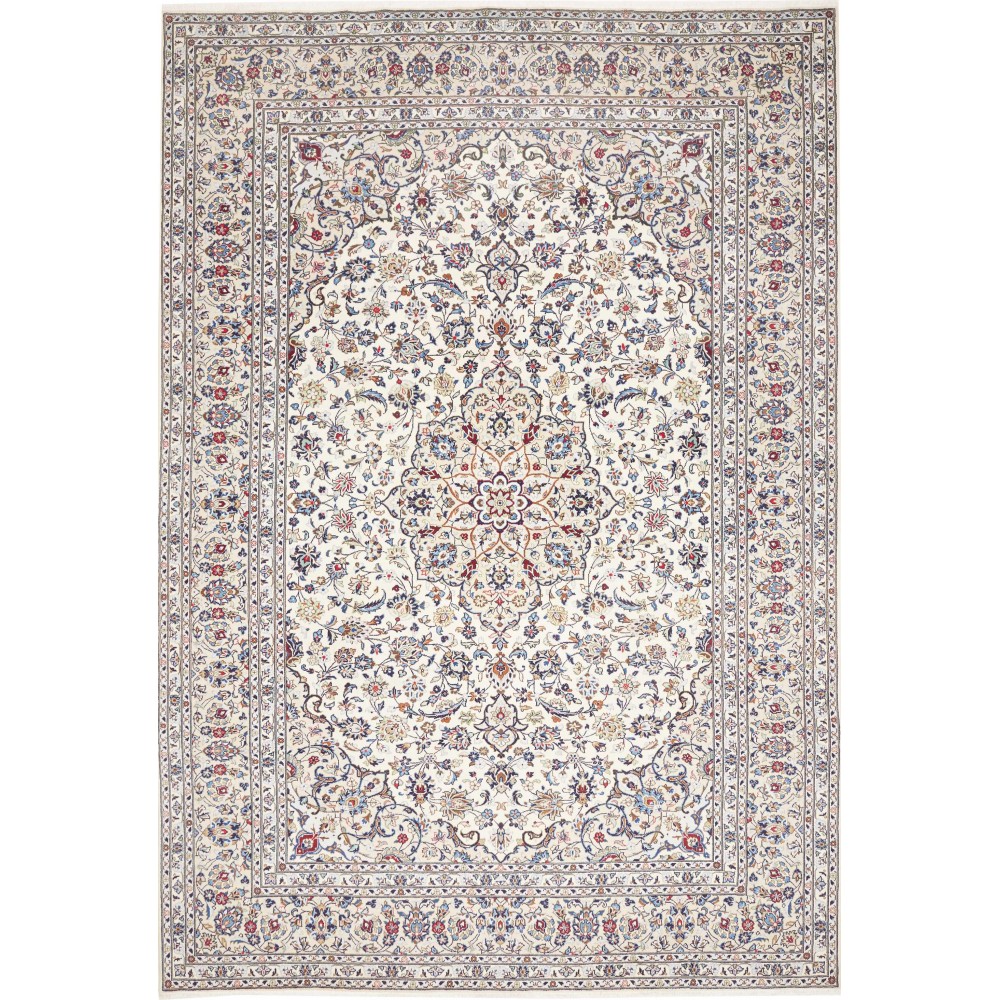 Tappeto Kashan Persia bianco azzurro 245x360