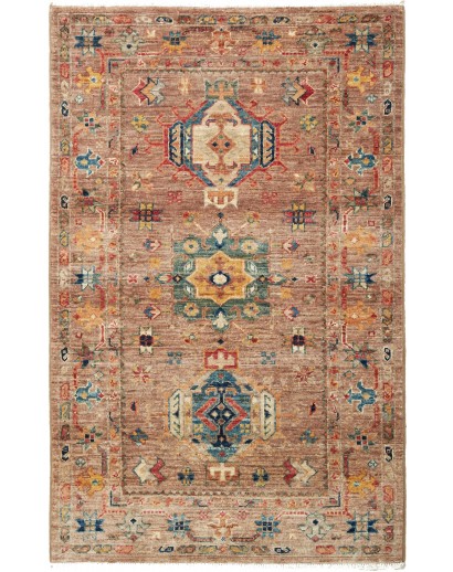 Tappeto Tribal Pakistan marrone grigio 80x125