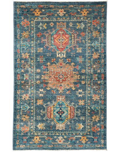 Tappeto Tribal Pakistan azzurro bianco 79x124