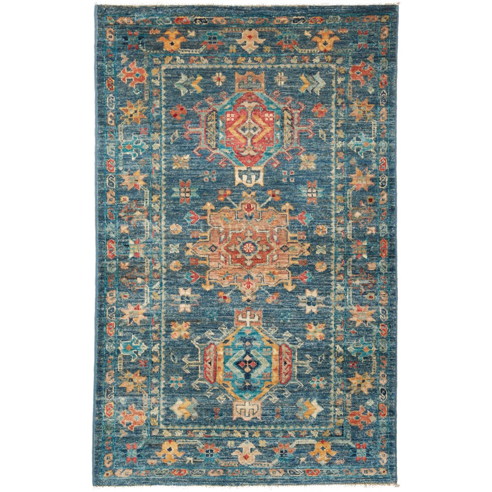 Tappeto Tribal Pakistan azzurro bianco 79x124