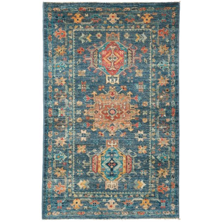 Tappeto Tribal Pakistan azzurro bianco 78x123