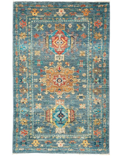 Tappeto Tribal Pakistan bianco grigio 79x124
