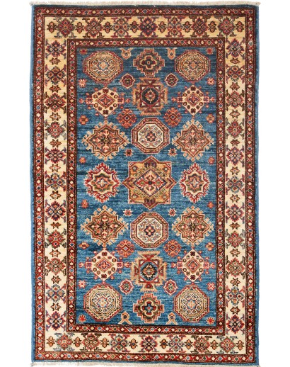 Tappeto Kazak Fine Pakistan azzurro arancione 96x147
