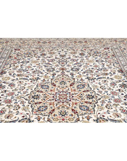 Tappeto Kashan Persia bianco azzurro 245x360