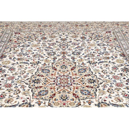Tappeto Kashan Persia bianco azzurro 245x360