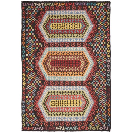 Tappeto Kilim Afghanistan marrone grigio 201x289