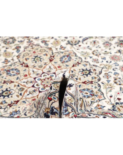 Tappeto Kashan Persia bianco azzurro 245x360