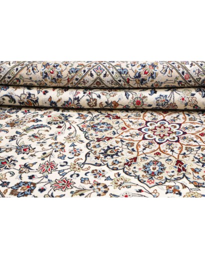Tappeto Kashan Persia bianco azzurro 245x360
