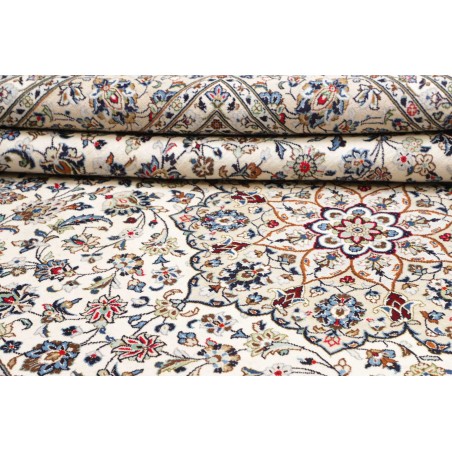 Tappeto Kashan Persia bianco azzurro 245x360