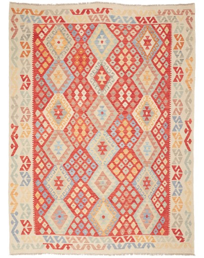 Tappeto Kilim Afghanistan beige arancione 183x245