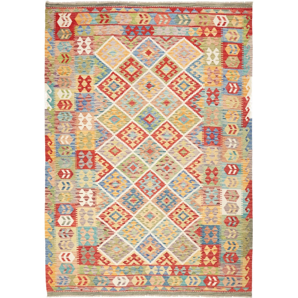 Tappeto Kilim Afghanistan marrone 203x287