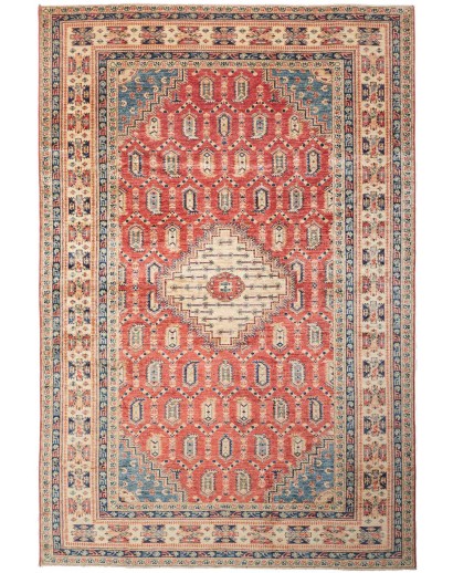 Tappeto Kazak Fine Pakistan marrone grigio 204x308