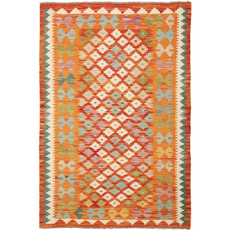 Tappeto Kilim Afghanistan arancione marrone 104x152