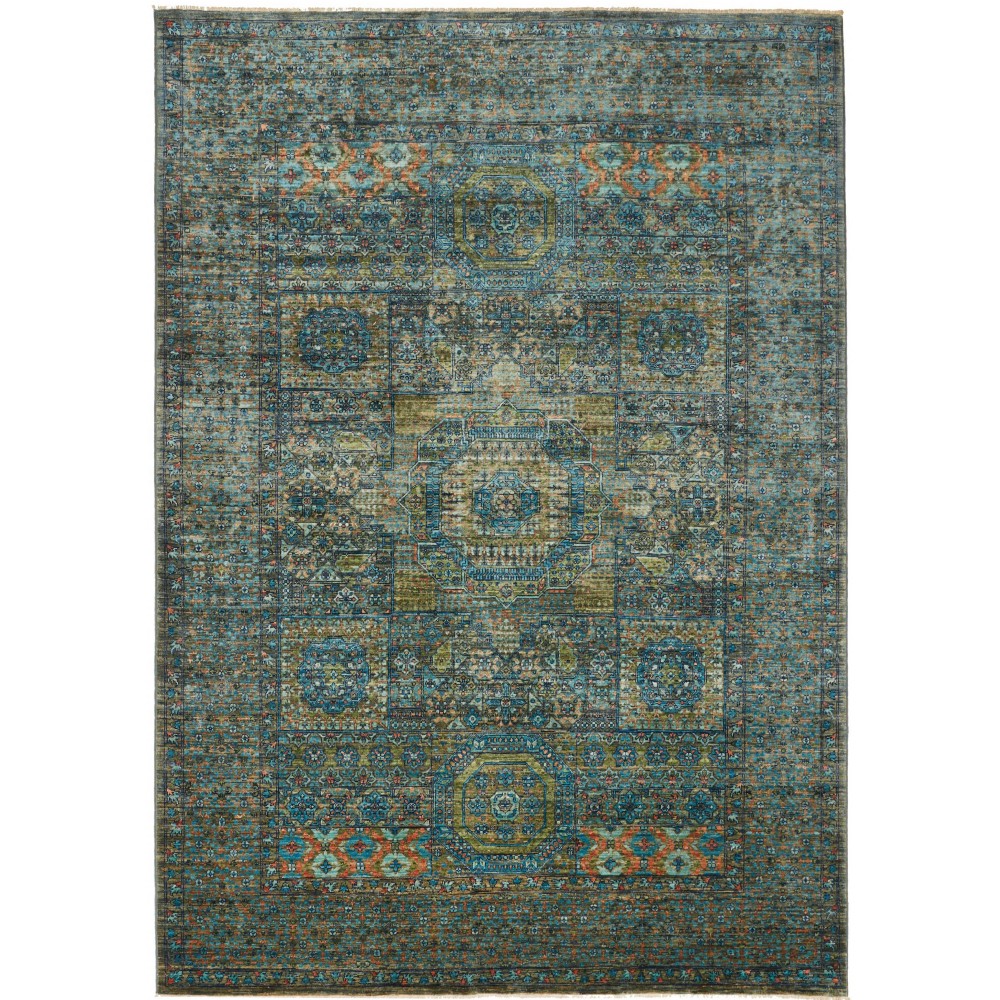 Tappeto Mamlouk Pakistan azzurro marrone 168x240