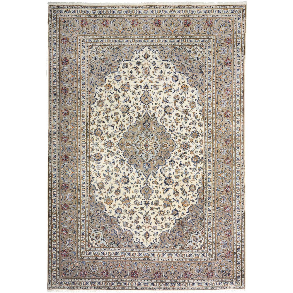 Tappeto Kashan Persia beige grigio 207x300
