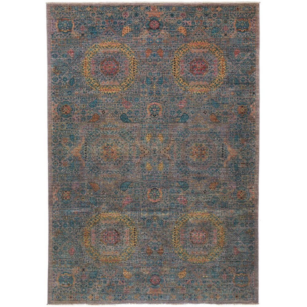 Tappeto Mamlouk Pakistan azzurro bianco 202x297
