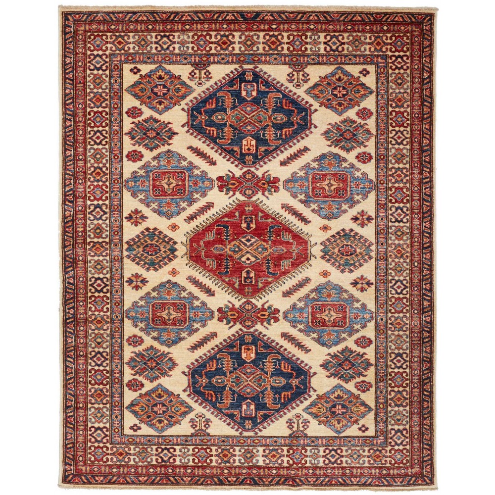 Tappeto Kazak Fine Pakistan marrone giallo 155x202