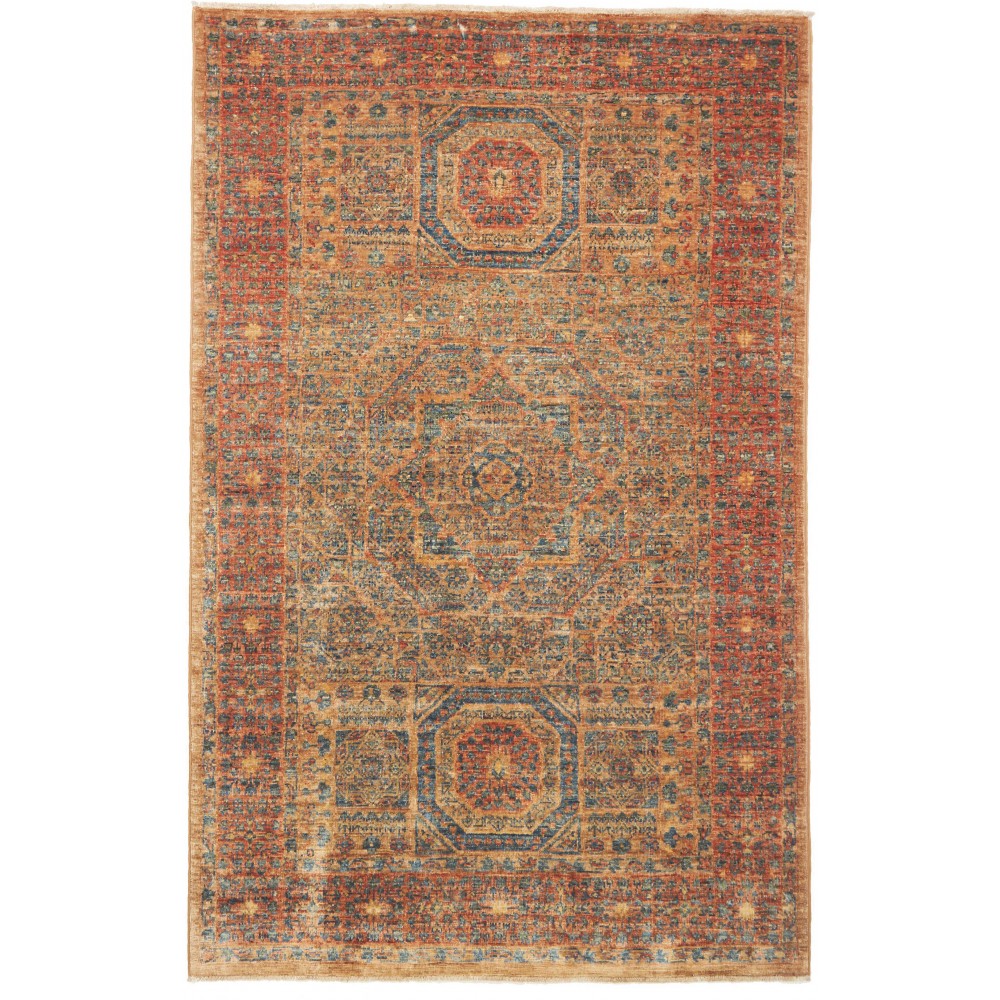 Tappeto Mamlouk Pakistan arancione bianco 100x158
