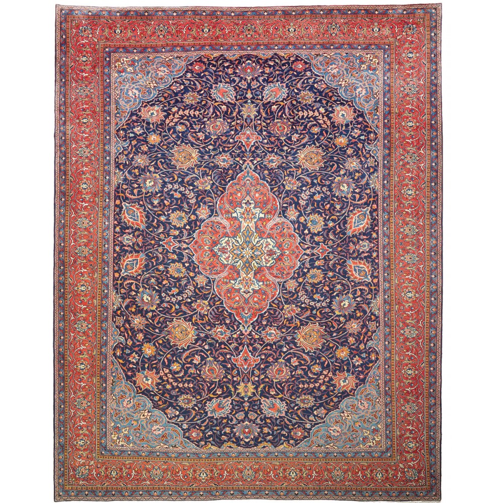 Tappeto Sarough Persia azzurro giallo 300x390