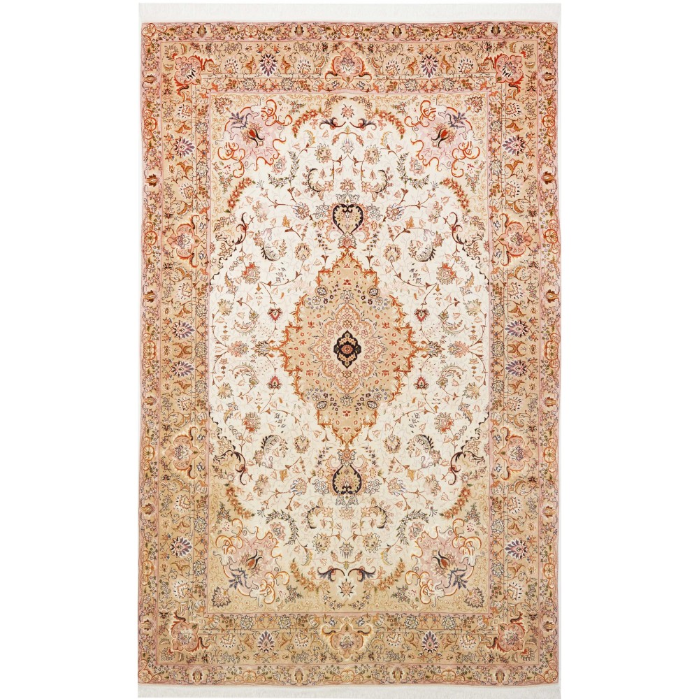 Tappeto Tabriz 70 Raj Persia giallo marrone 200x322