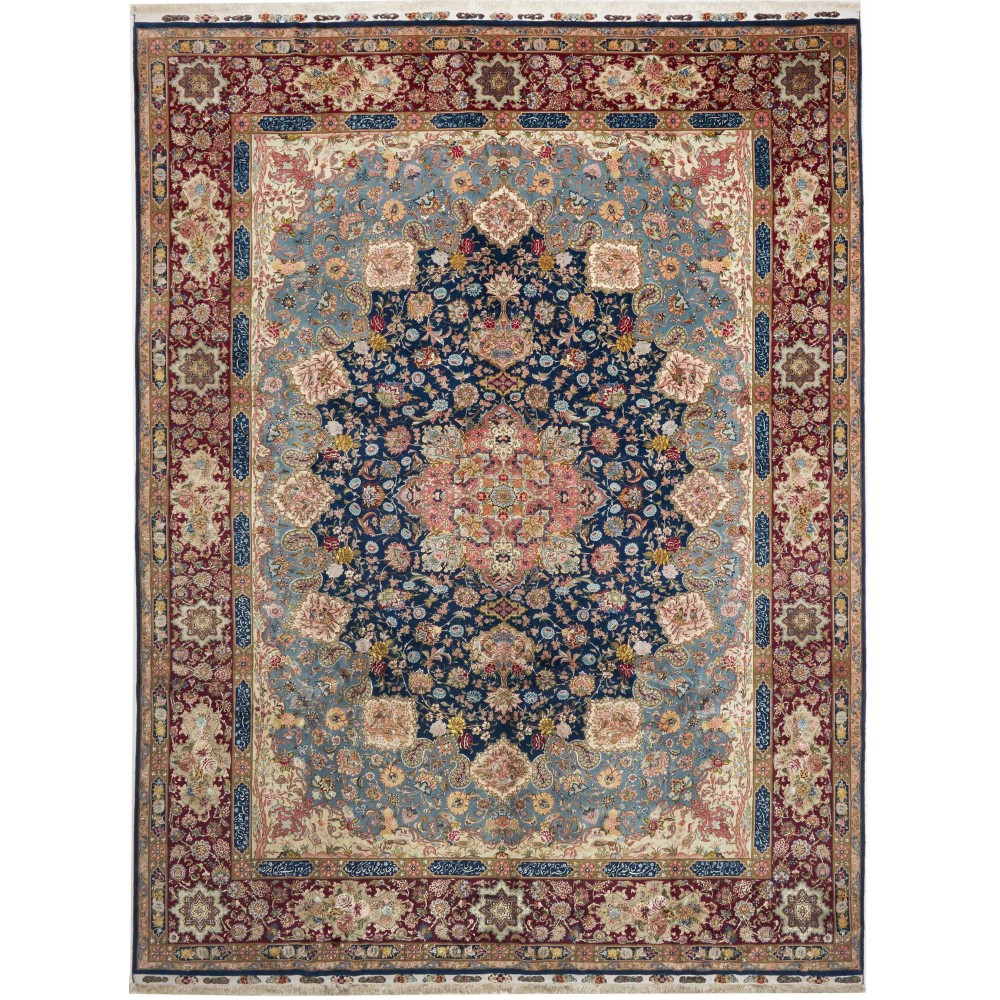 Tappeto Tabriz 70 Raj Persia bianco marrone 300x397