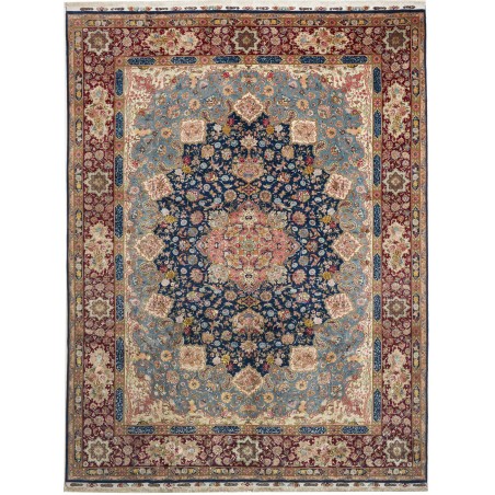 Tappeto Tabriz 70 Raj Persia bianco marrone 300x397