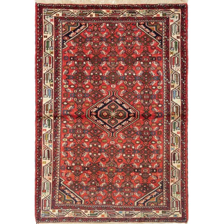 Tappeto Hamadan Persia marrone giallo 105x155