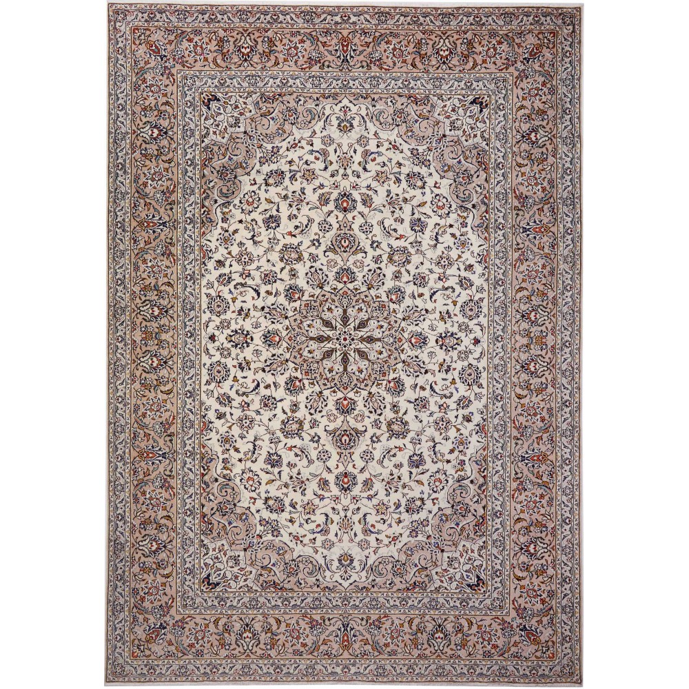 Tappeto Kashan Persia beige grigio 245x350
