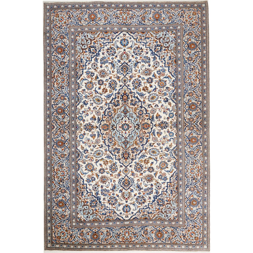 Tappeto Kashan Persia beige grigio 200x303