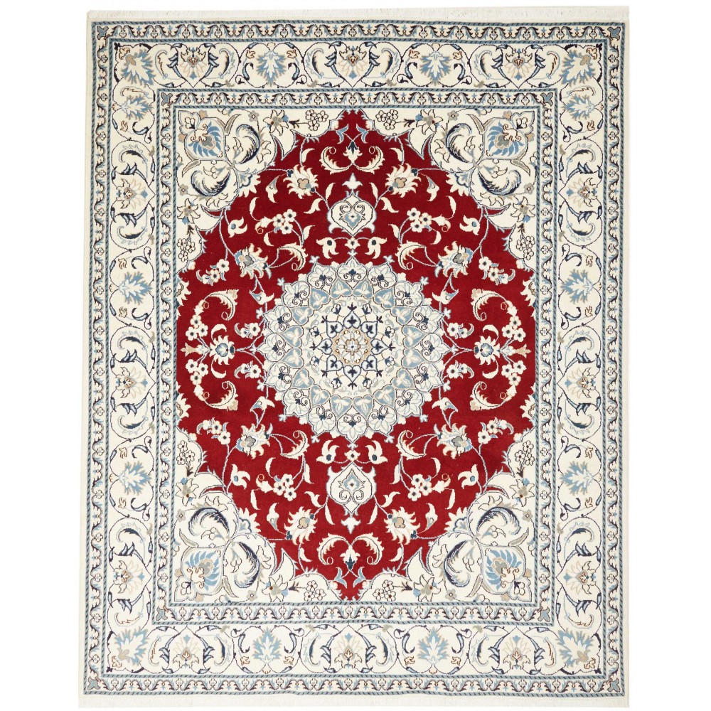 Tappeto Nain Kashmar Persia bianco grigio 200x250