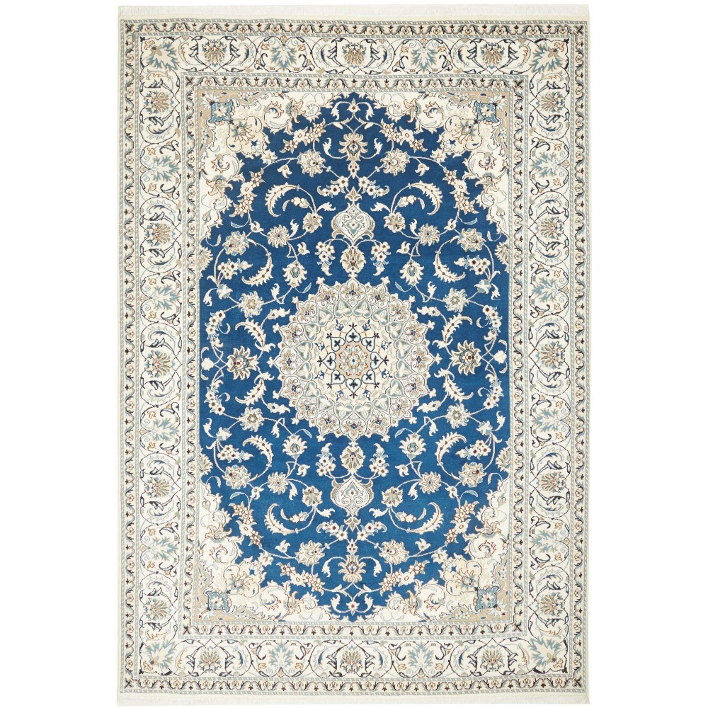 Tappeto Nain Kashmar Persia blu 203x294