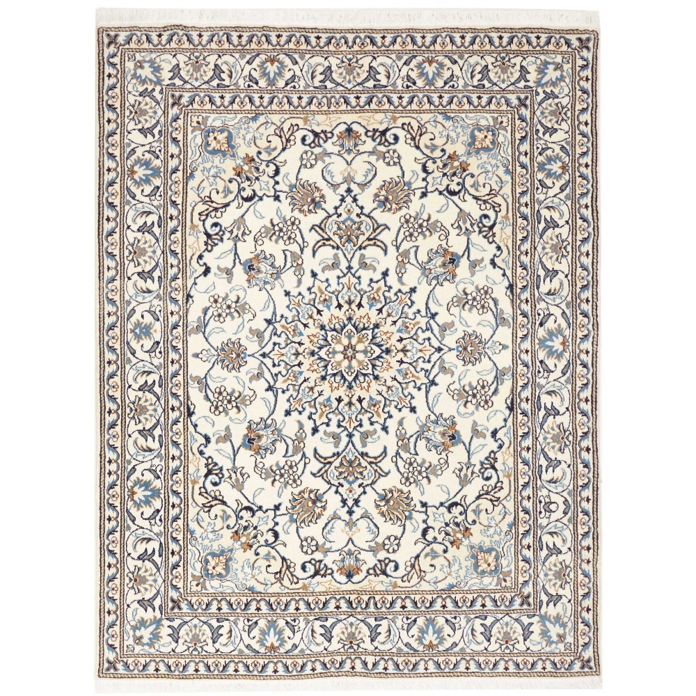 Tappeto Nain Kashmar Persia bianco grigio 152x198