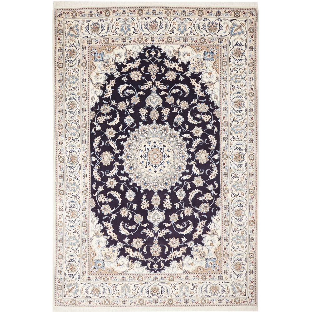 Tappeto Nain Kashmar Persia bianco grigio 196x289