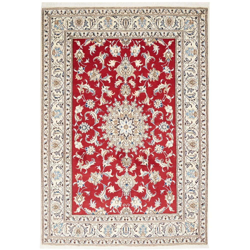 Tappeto Nain Kashmar Persia bianco marrone 173x245