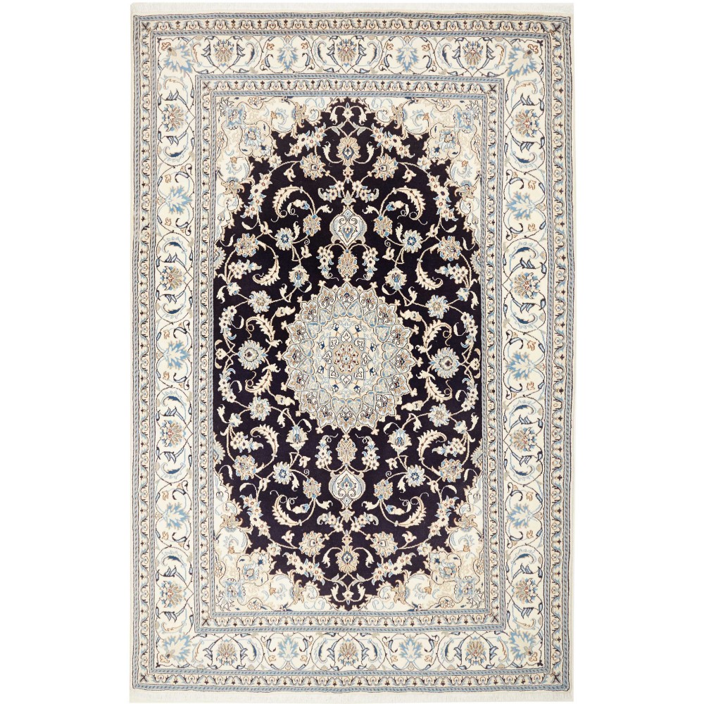 Tappeto Nain Kashmar Persia bianco grigio 183x305