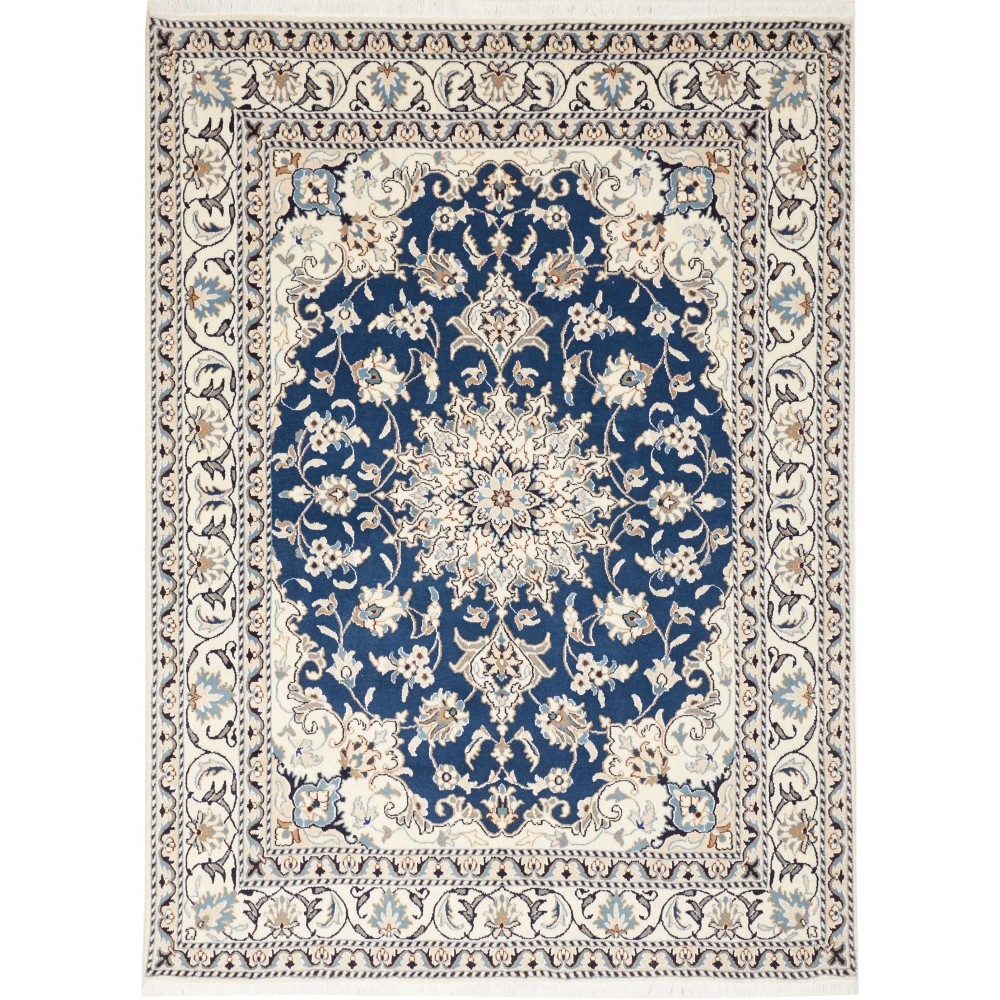 Tappeto Nain Kashmar Persia bianco grigio 168x240