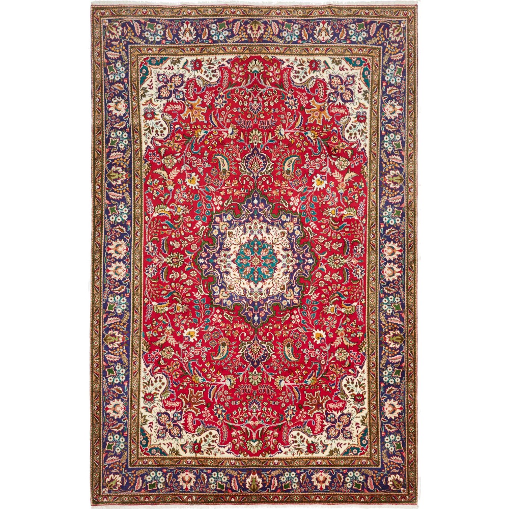 Tappeto Tabriz Persia marrone giallo 200x308