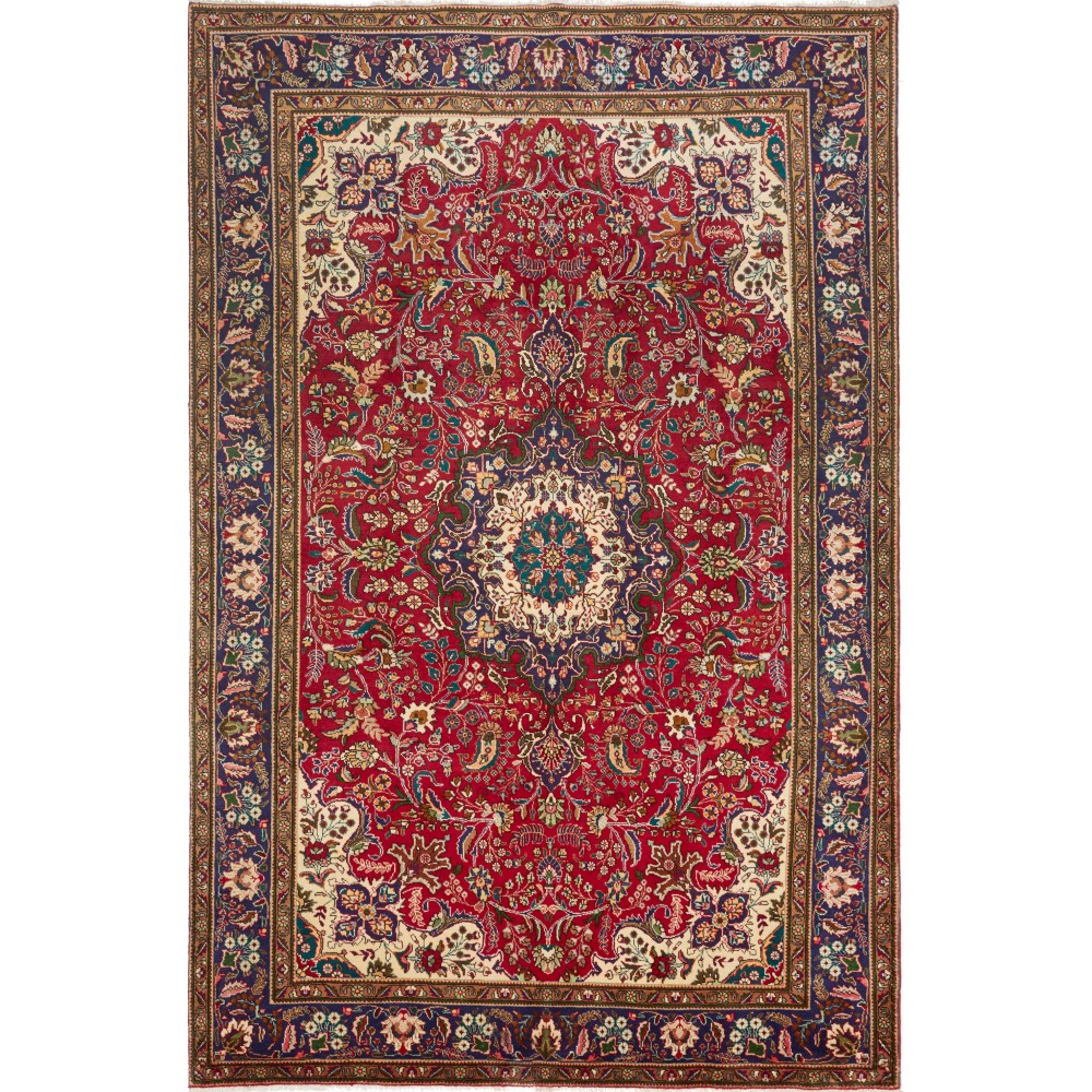 Tappeto Tabriz Persia marrone grigio 200x303