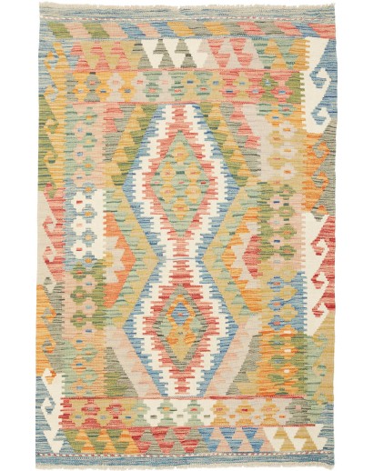 Tappeto Kilim Afghanistan marrone bianco 97x150